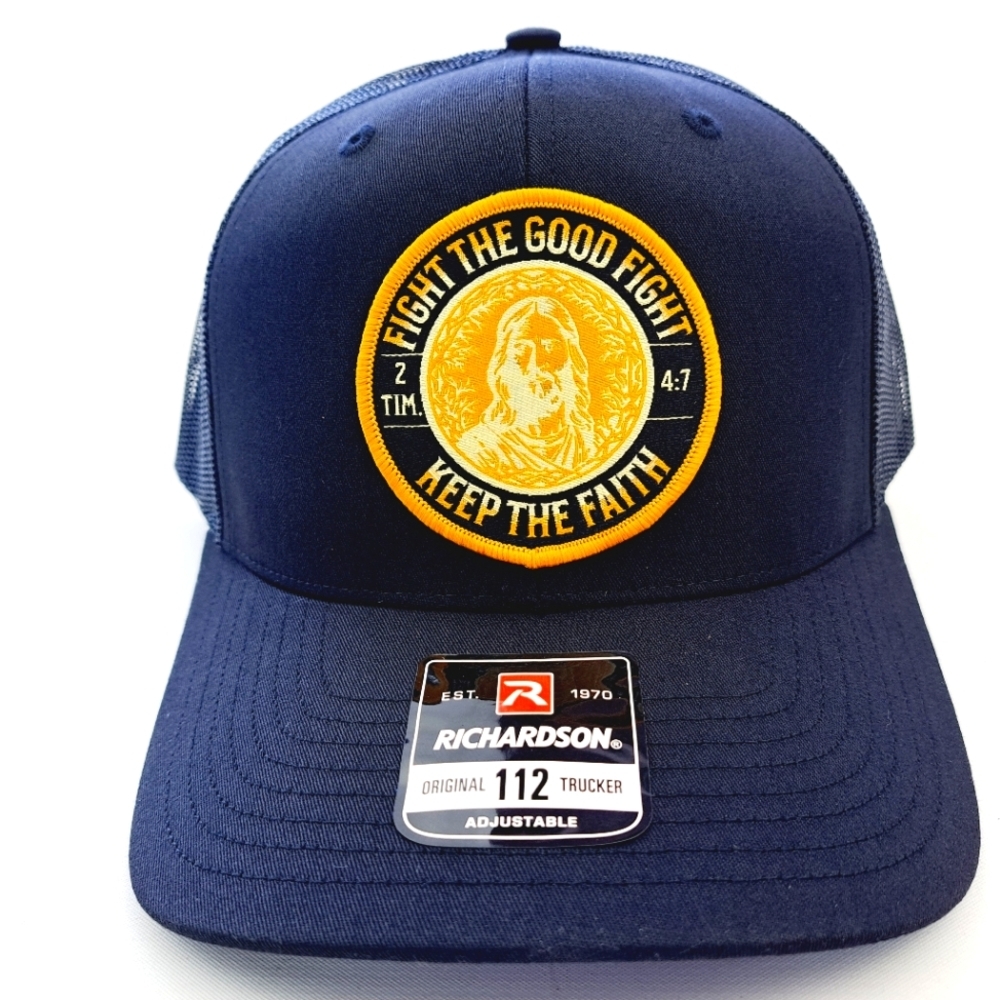 Christian Jesus Patch Richardson Trucker Mesh Snapback Cap Hat 2 Timothy 4:7
